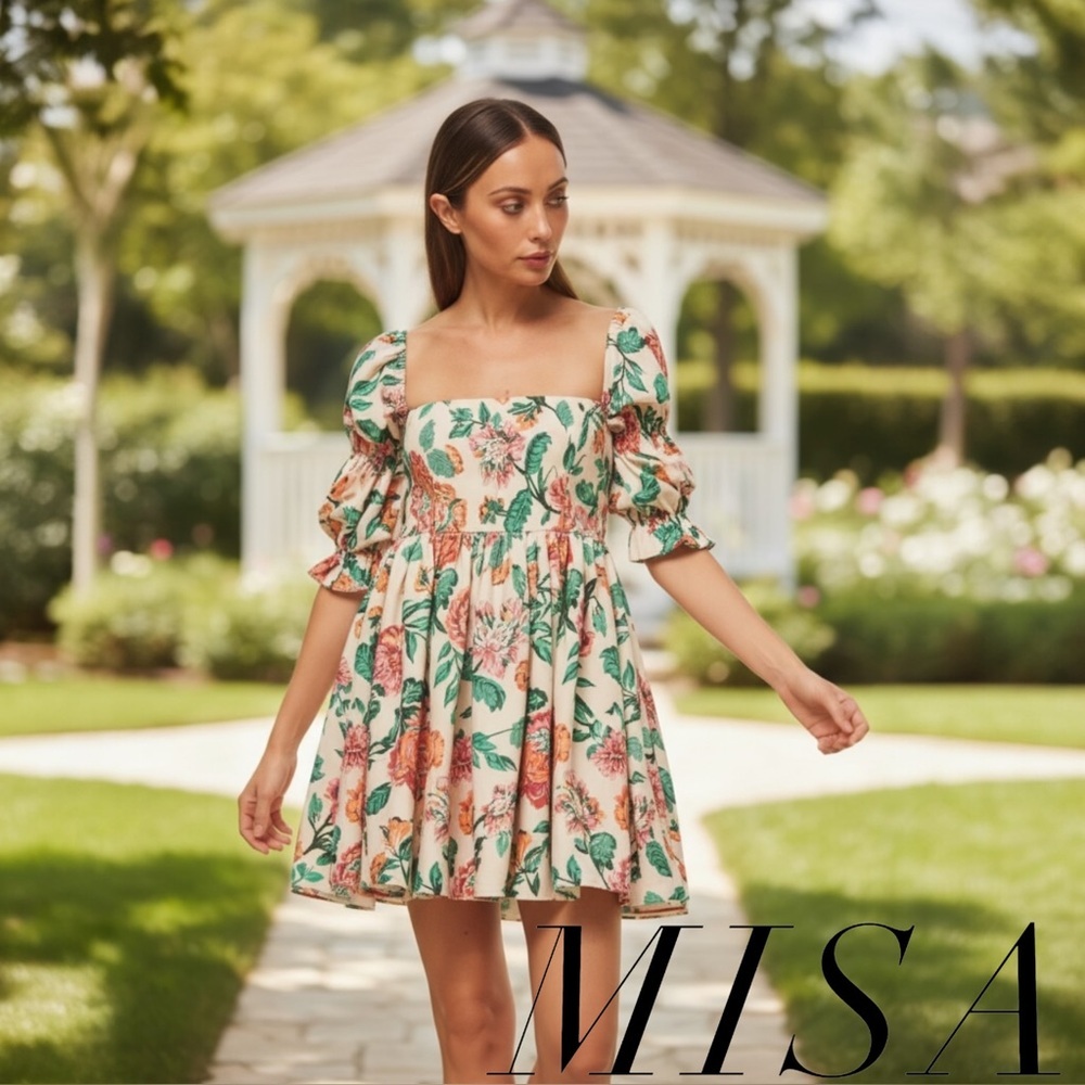 NWOT MISA ZADIE EMBROIDERED DRESS - MALIKA PAISLEY- SIZE SMALL